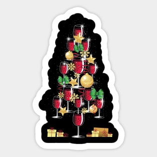 Wine Christmas Tree Sticker